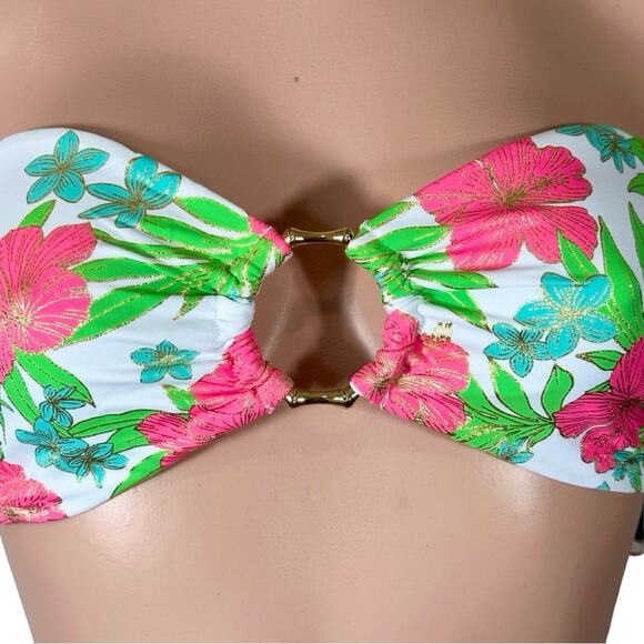 Beach Bunny Bethany Bandeau XL & Bethany Tango Bottom L Pink Jungle Floral $218 - Picture 14 of 14
